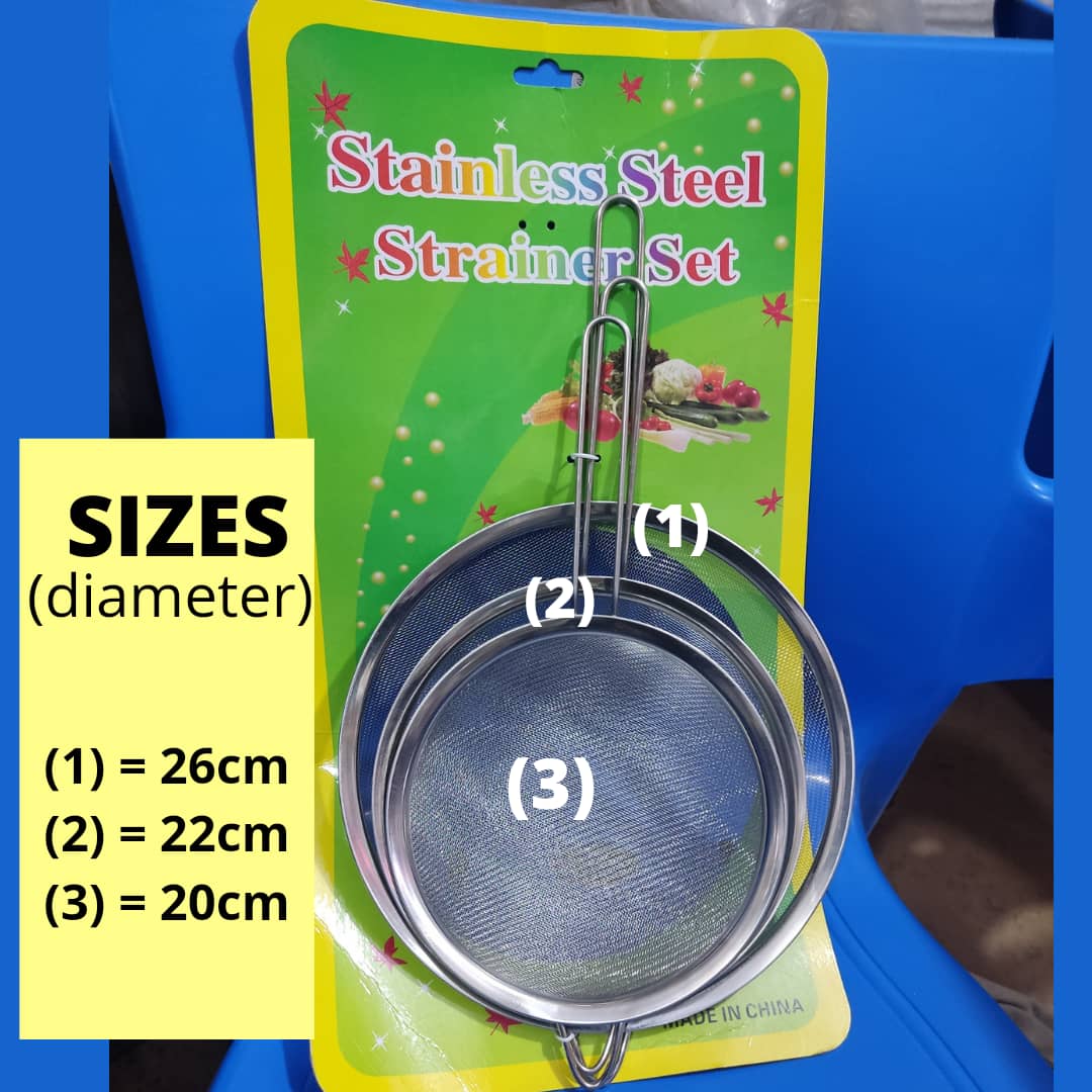 Stainless Sieve Set 3 BIG Sonkas Baking Materials