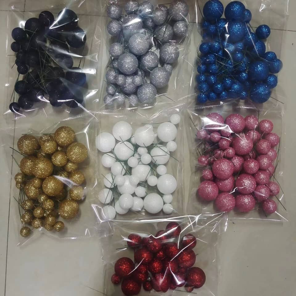 Shiny Glitter Faux Balls Mix (20 a pack) Sonkas Baking Materials