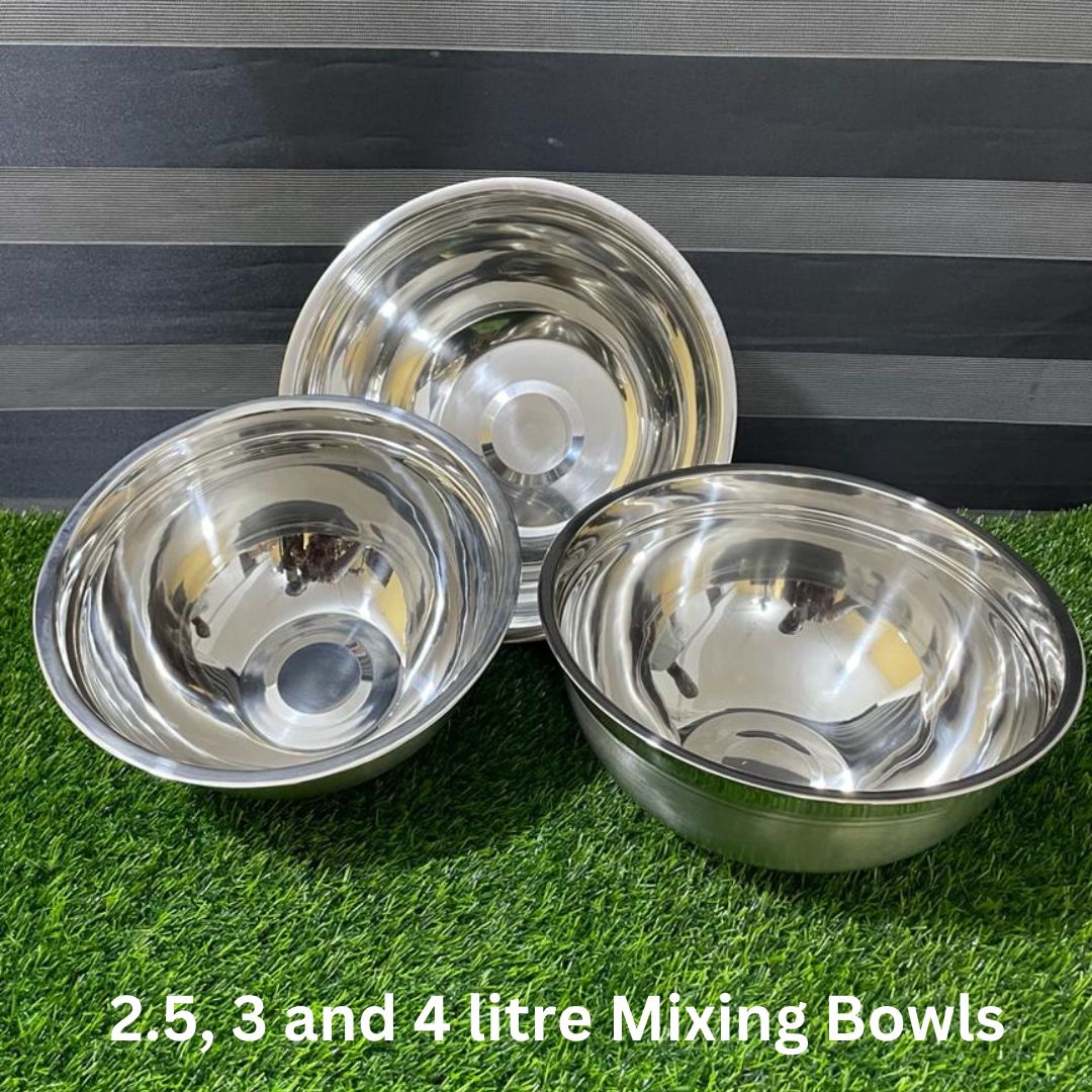 3PC Stainless Mixing Bowl Set Sonkas Baking Materials
