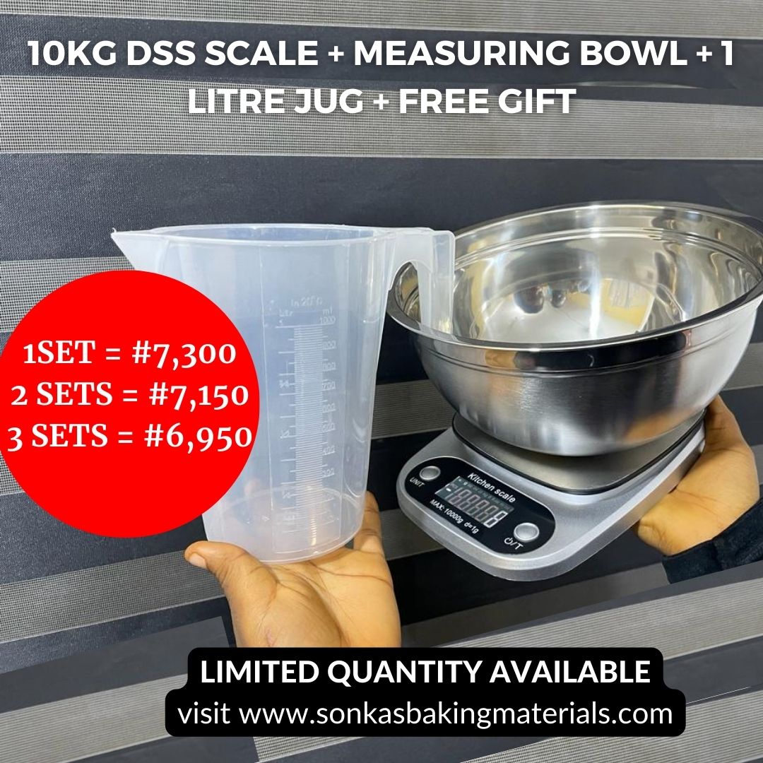 Combo offer 10kg dss scale measuring bowl 1 litre measuring jug