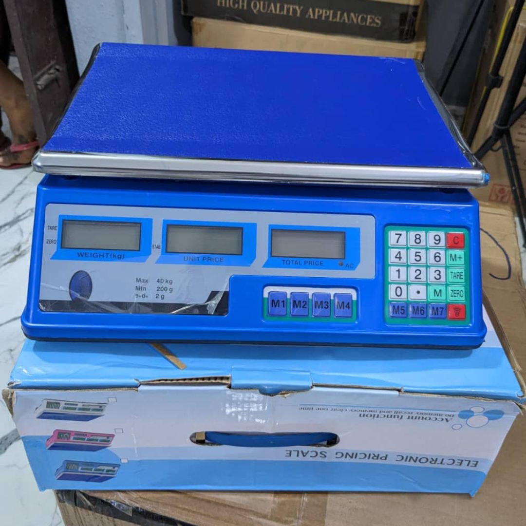 40 KG Rechargeable Digital Price Computing Scale (Blue)