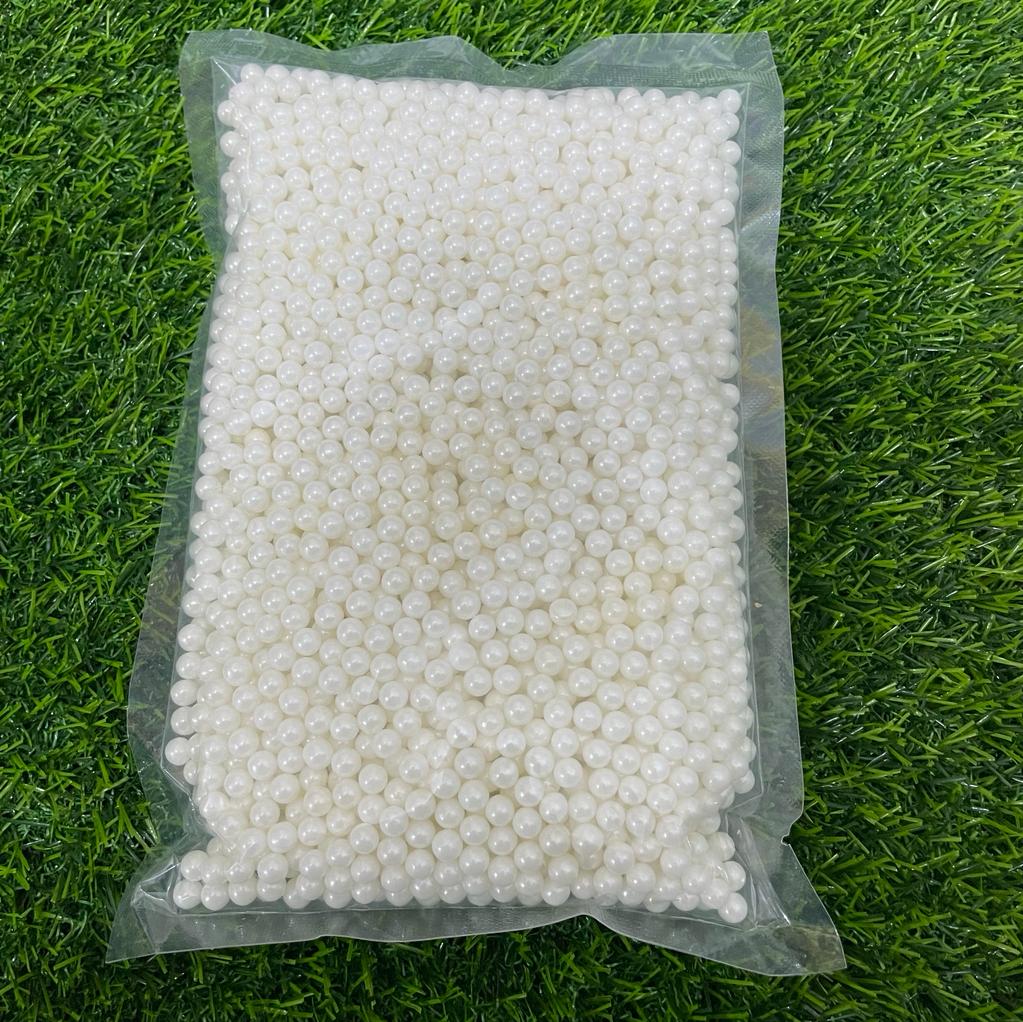 500g White Edible Bead - (6mm)