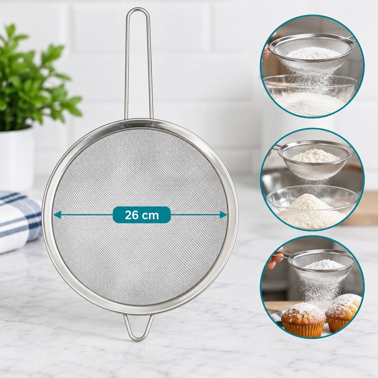 Stainless sieve (26cm)